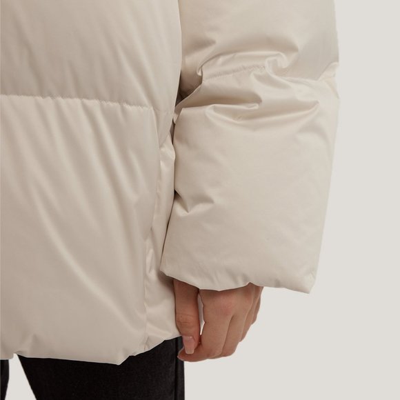 Gentle Herd - Channel-Quilt Parka Down XS - IVORY - Picture 5 of 5